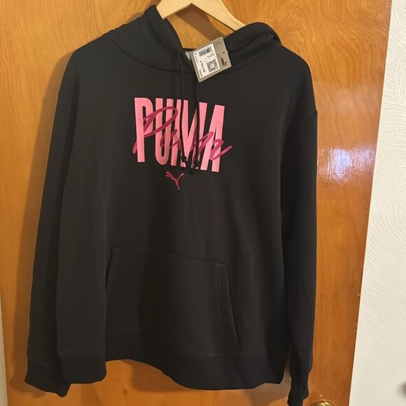 Puma Hoodie Womens 1X Black Pink - Picture 1 of 2